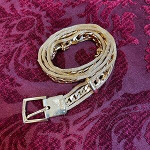 Vintage 90s BEBE  Gold Braided Chain Belt Size Small to XXL